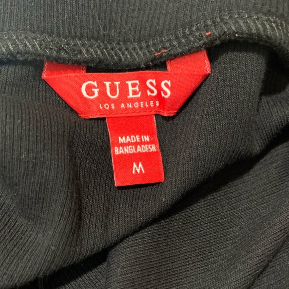 Guess black off the shoulder half zip pullover Crop top - Picture 7 of 8